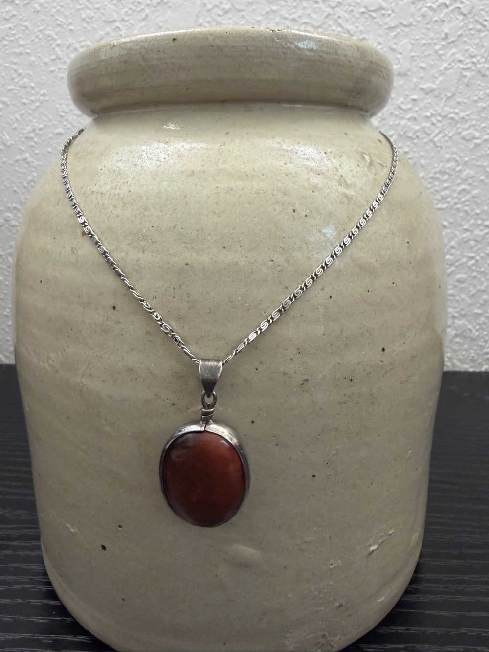 Vintage Style Red Jasper Pendant